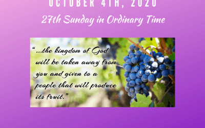 Watch the 27th Sunday in Ordinary Time 10/4/20 @ 10:30 am.