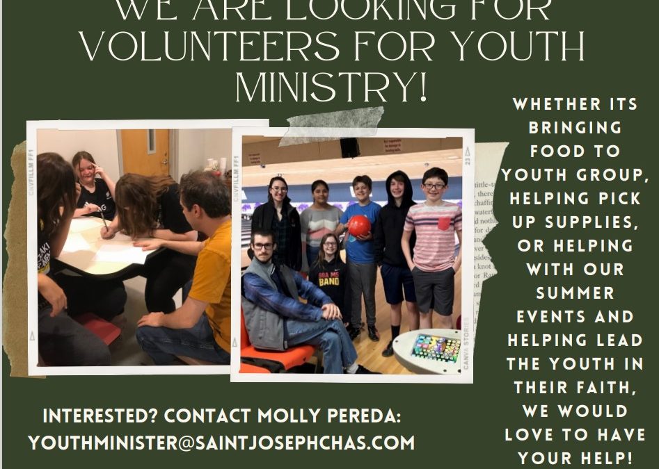 Youth Ministry Volunteers Needed
